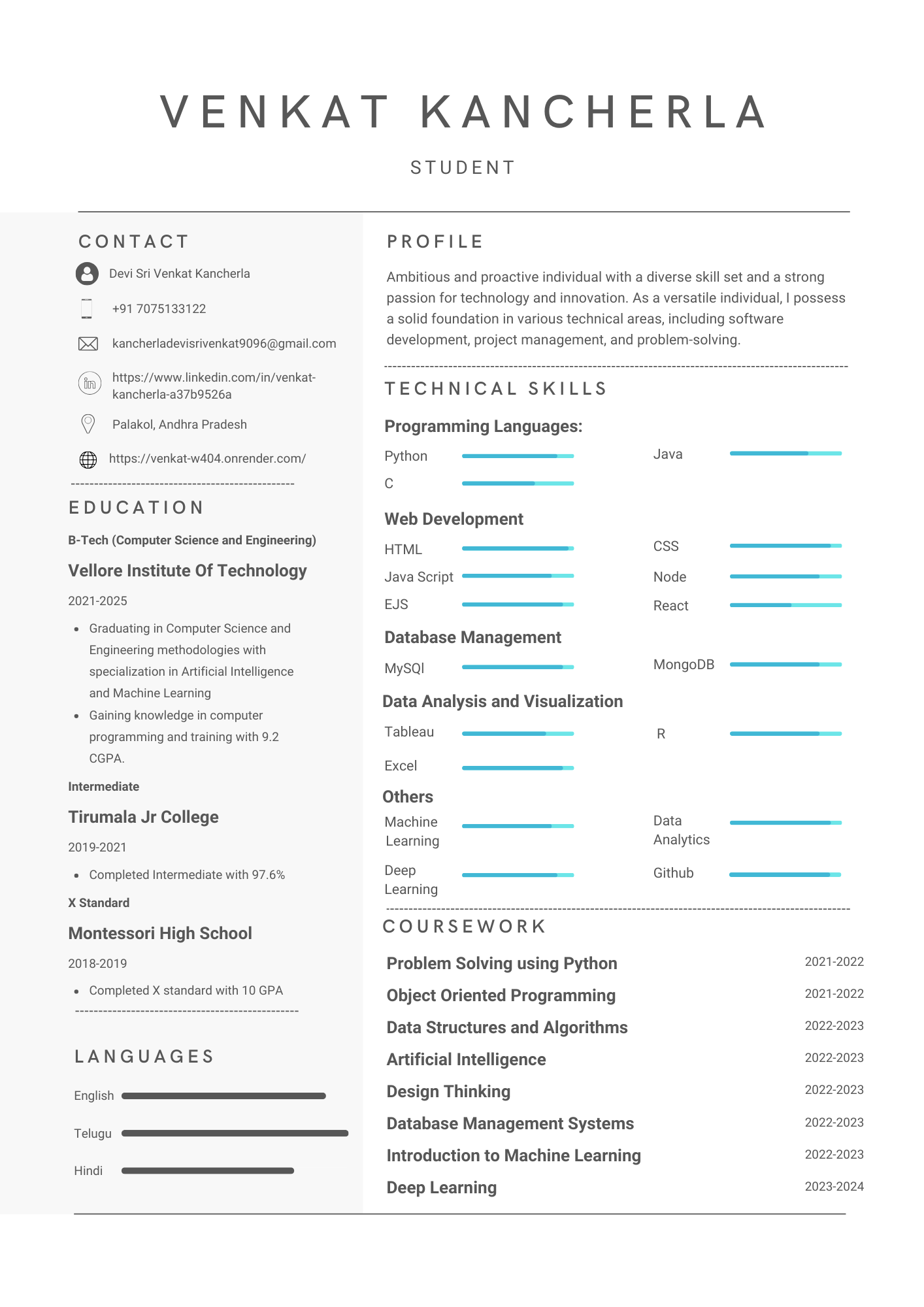 resume page 1